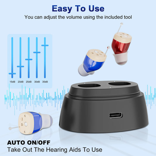 KFCOPTEE Invisible Hearing Aids For Elderly With Adjustable Fit