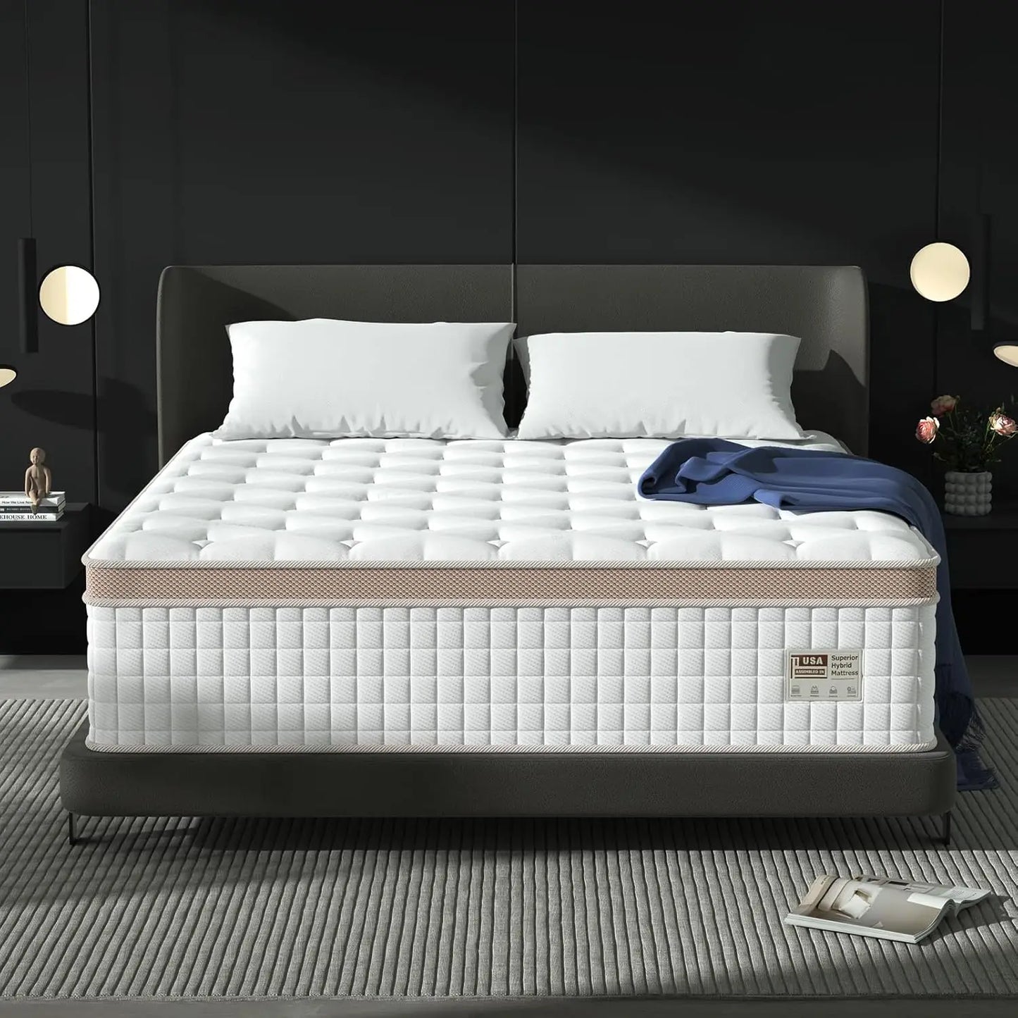 BedStory Luxury Hybrid Mattress Gel Memory Foam With Pocket Springs