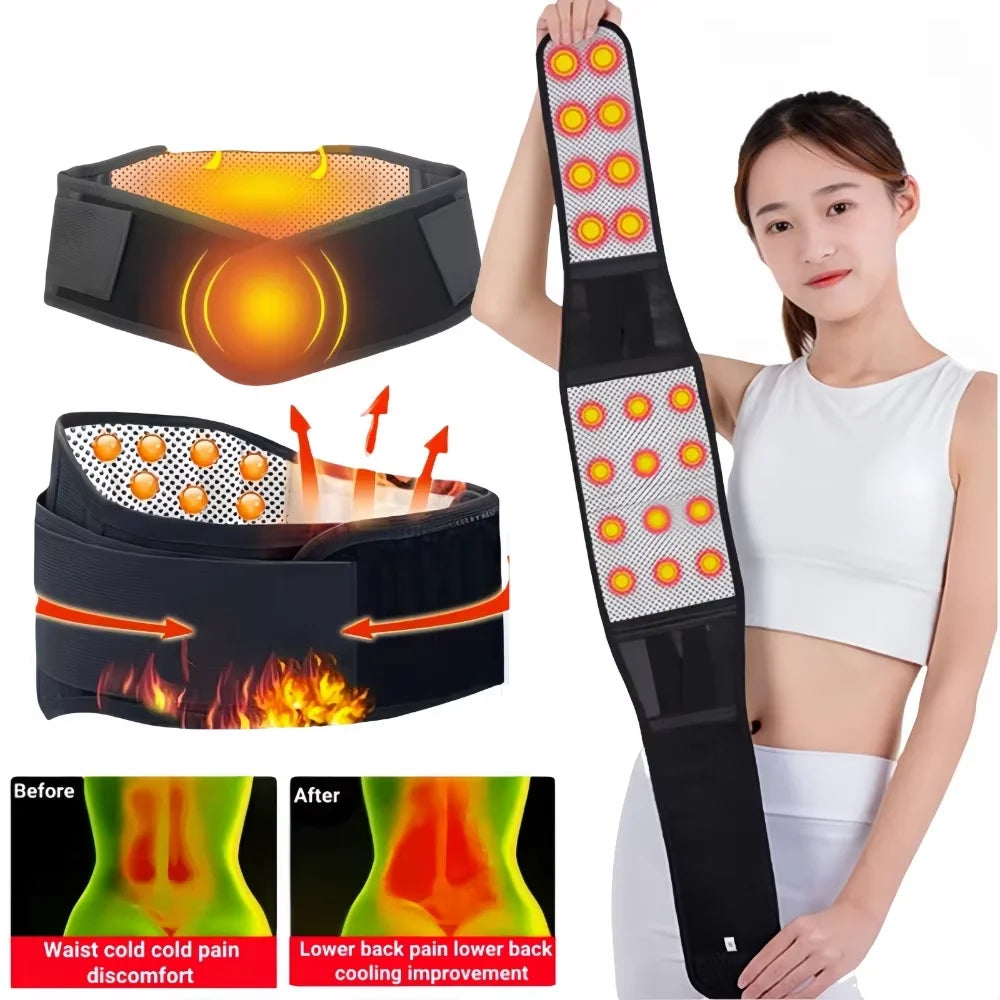 Adjustable Tourmaline Self Heating Magnetic Back Support Belt