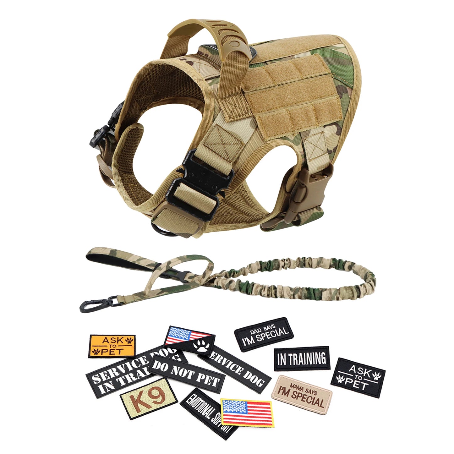 PETRAVEL Military Dog Harness Vest Training Set For Malinois