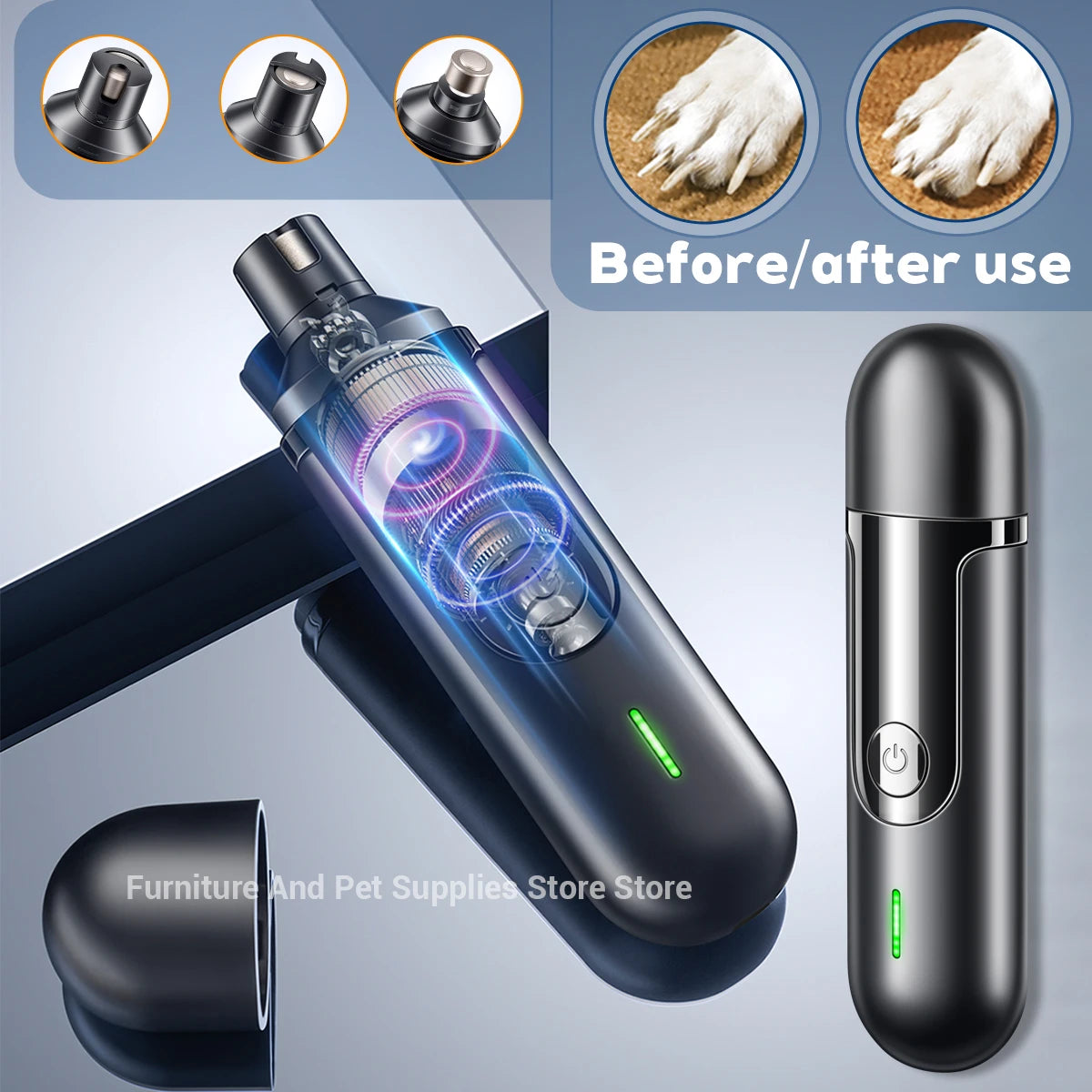 Electric Dog Nail Grinder USB Rechargeable Pet Nail Trimmers