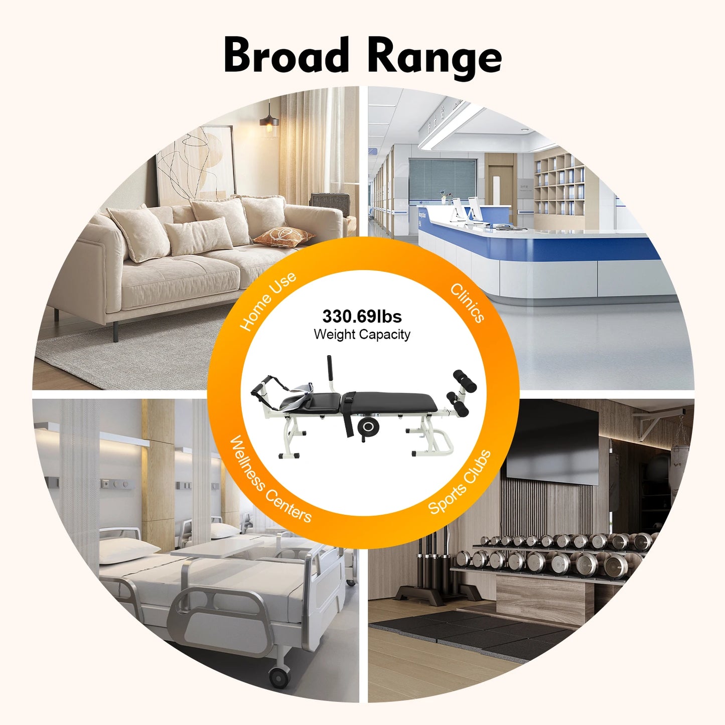 Bymaocar Lumbar Traction Bench for Back and Spine Stretching