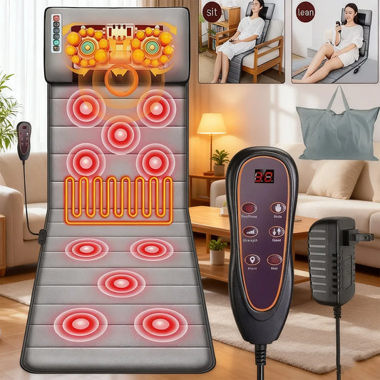Electric Massage Mat Full Body Massager With Heating Kneading Vibrating