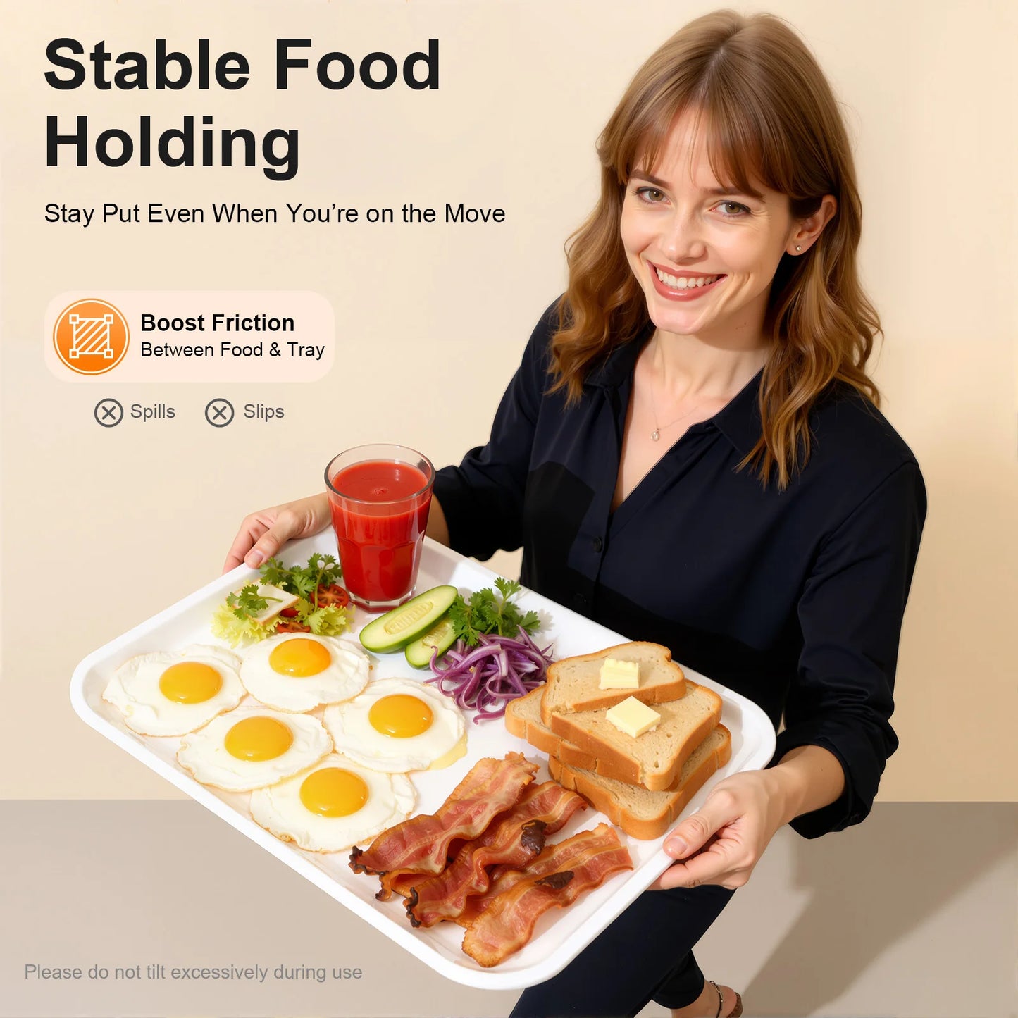 Bymaocar Rectangular Stackable Serving Trays 24 Pcs Food Service