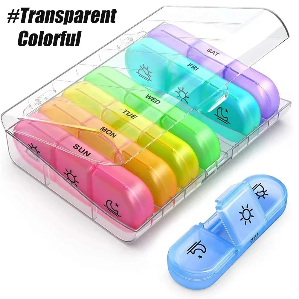 Weekly Pill Organizer 7-Day Box Portable Dispenser