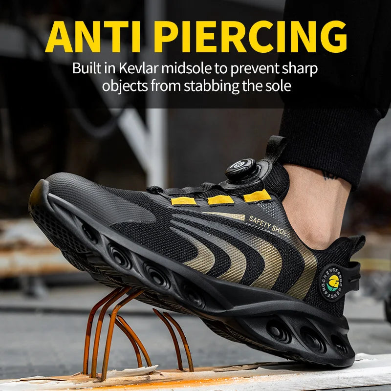 Breathable Microfiber Safety Shoes for Men Puncture Protection