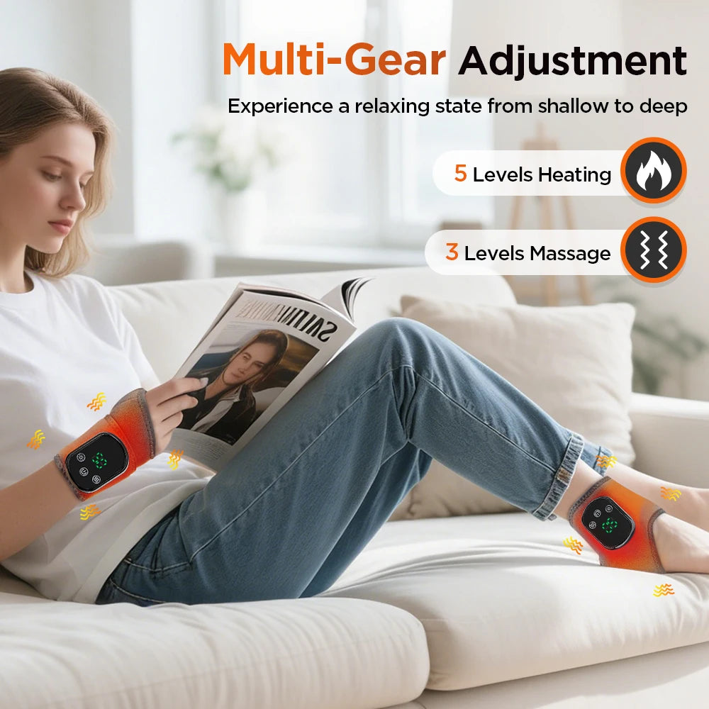 Hailicare Rechargeable Electric Ankle Brace Massager With Hot Compress