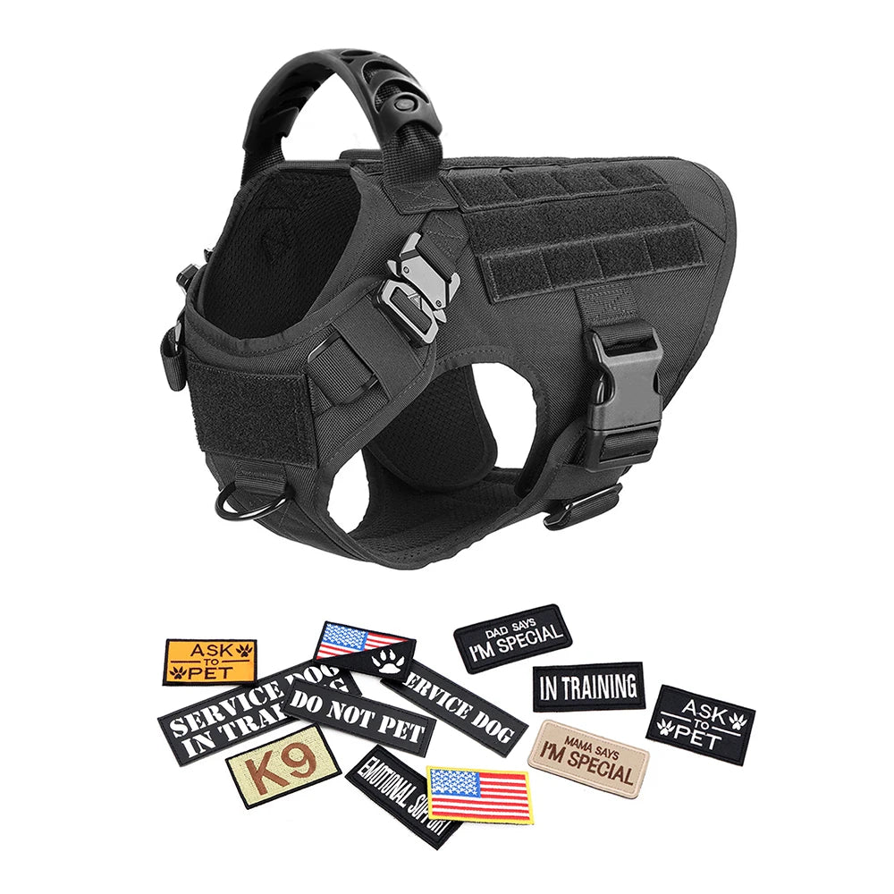 PETRAVEL Military Dog Harness Vest Training Set For Malinois