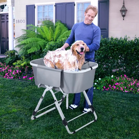 NONEDog Litter Elevated Foldable Dog Bath Tub For Grooming