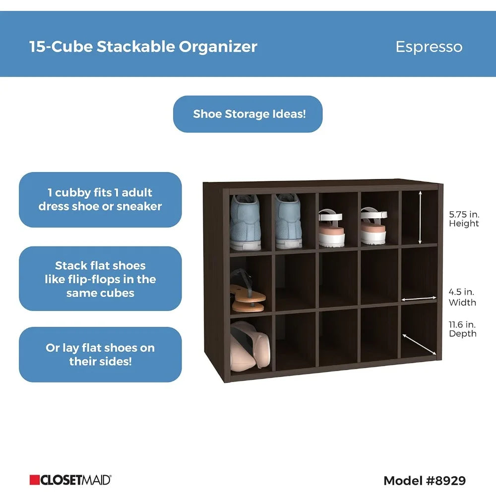 15 Cube Stackable Storage Organizer For Shoes Bags And Crafts