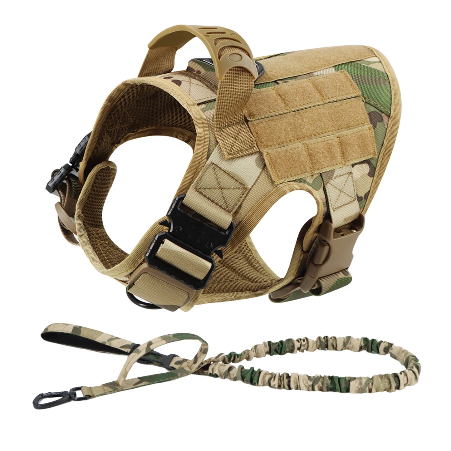 PETRAVEL Tactical Dog Harness Leash Set For Large Dogs