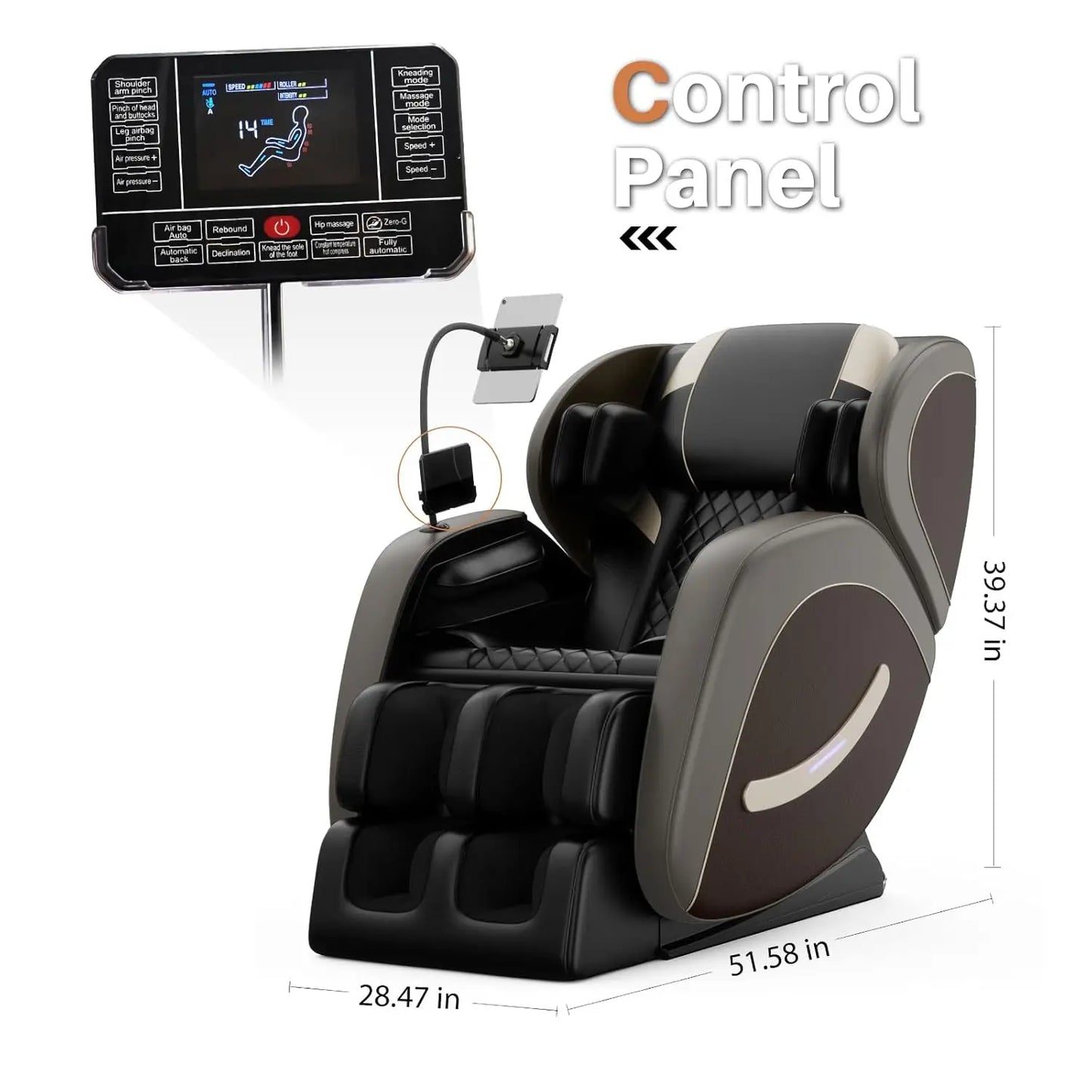 Zero Gravity Leather Massage Chair With Auto Modes And Airbags