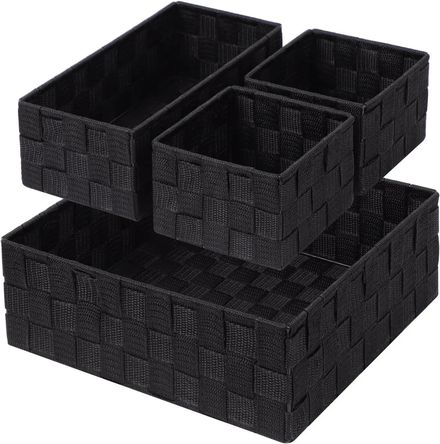 Woven Storage Basket Organizer Cube Box For Closets And Shelves