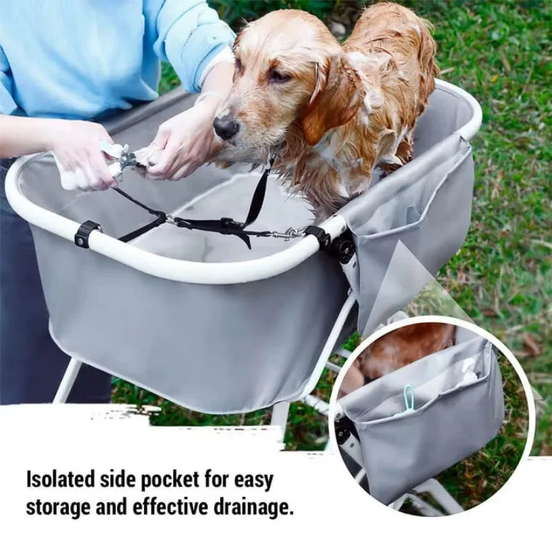 NONEDog Litter Elevated Foldable Dog Bath Tub For Grooming