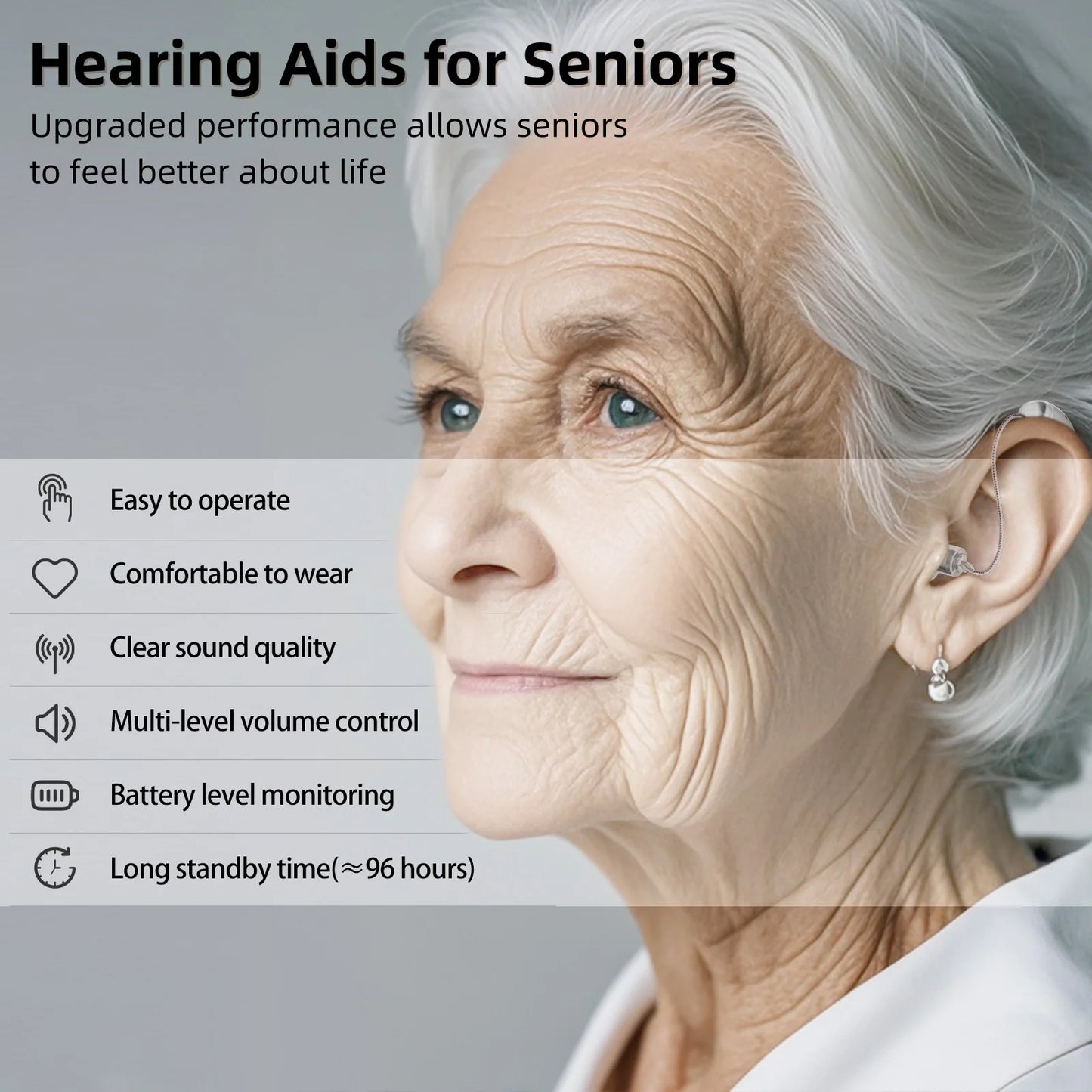 KF Concept Rechargeable Behind The Ear Hearing Aid For Adults