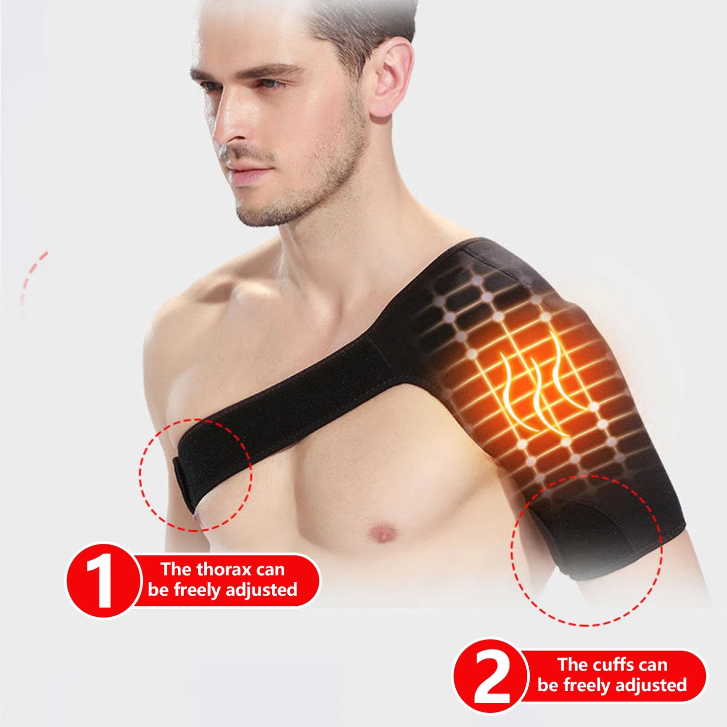 Self Heating Shoulder Strap Adjustable Thermal Pad For Pain Relief