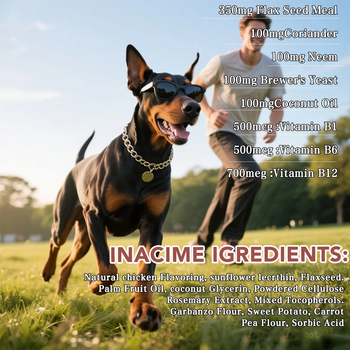 Natural Dog Flea and Tick Chewables for Itch Relief and Skin Repair