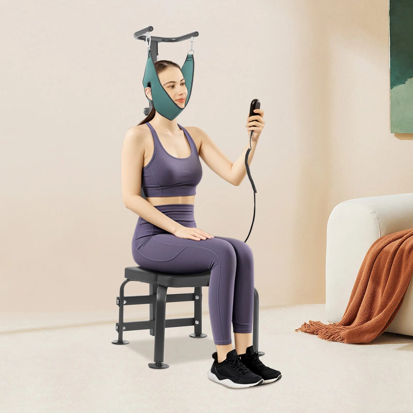 Bymaocar Electric Cervical Traction Device Neck Stretcher With Remote