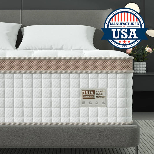 BedStory Luxury Hybrid Mattress Gel Memory Foam With Pocket Springs