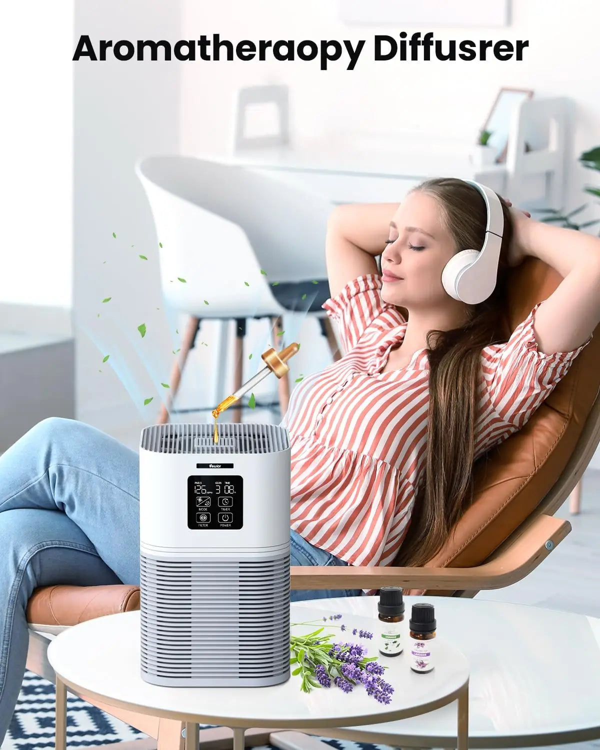 TLXT 2 In 1 Air Purifier Aromatherapy Diffuser Auto Mode