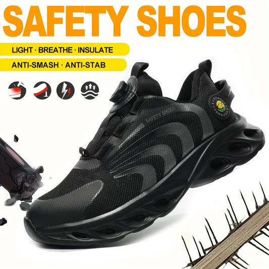 Breathable Lace Free Safety Shoes With Anti Smash And Puncture