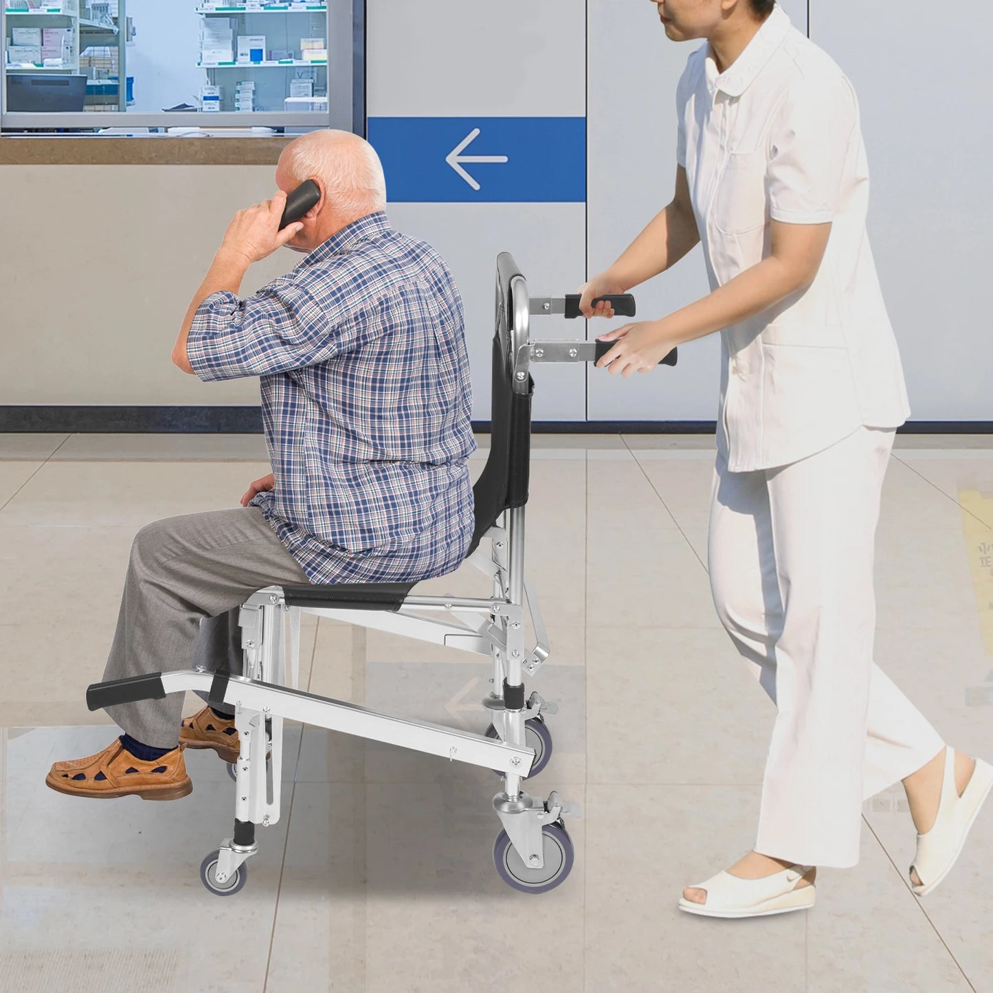 Stair Climbing Wheelchair Foldable Aluminum Rescue Chair