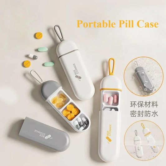 DIAMRI 3 Compartment Pill Organizer Travel Medicine Case