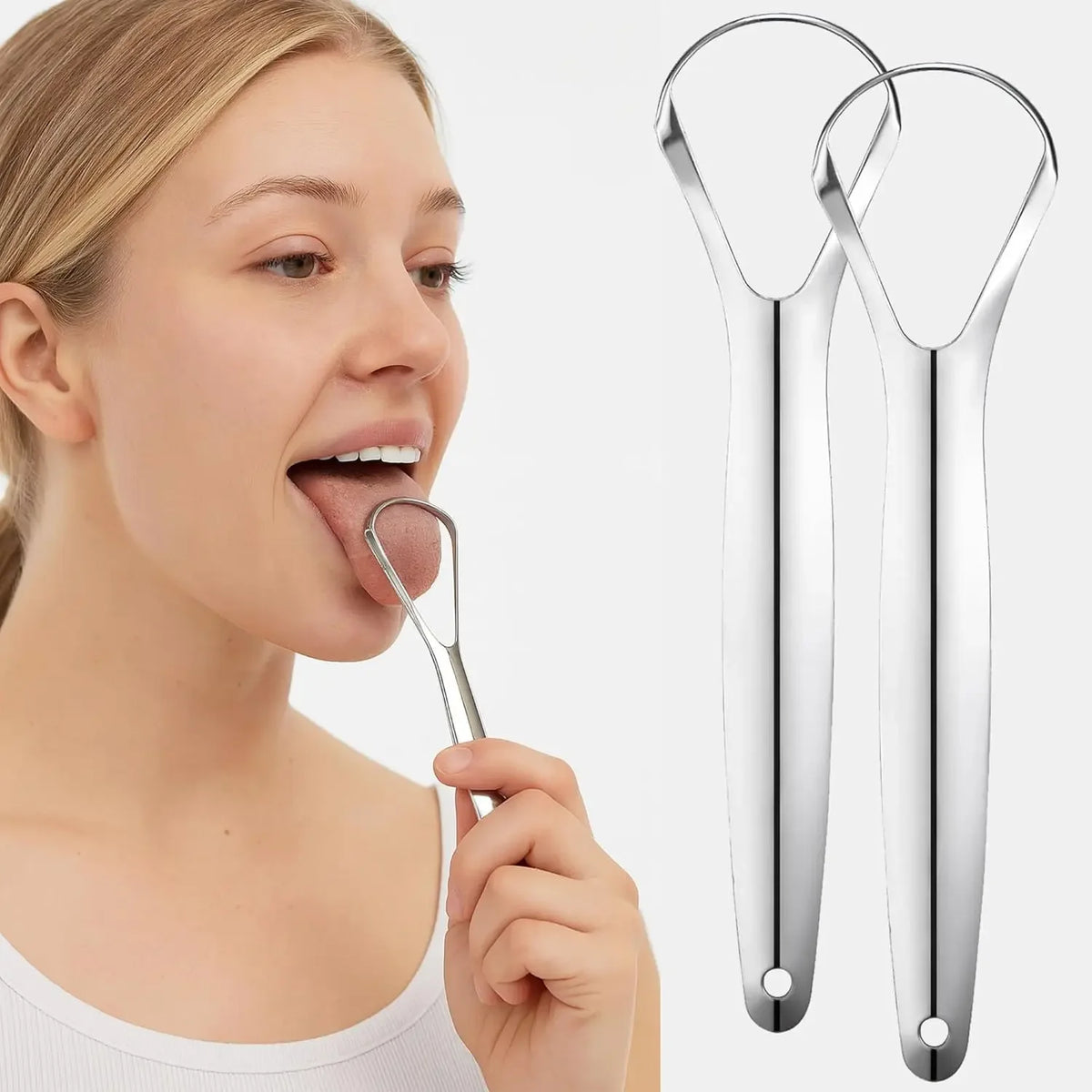 Portable Stainless Steel Tongue Scraper For Daily Oral Care