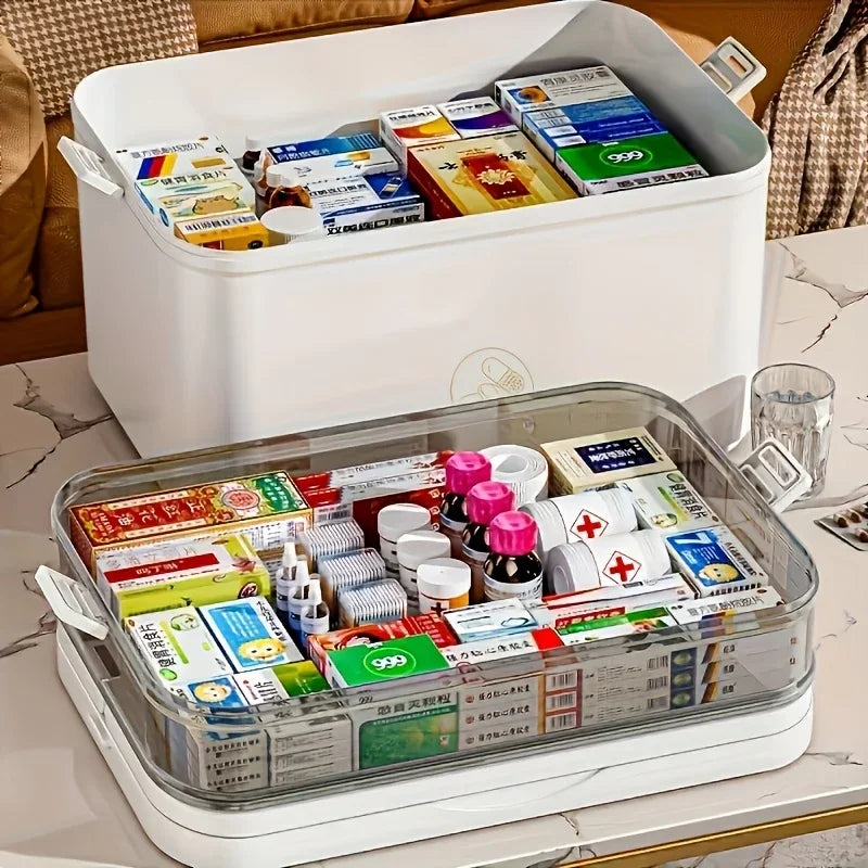 Portable First Aid Kit Large Capacity Emergency Medical Box With Storage