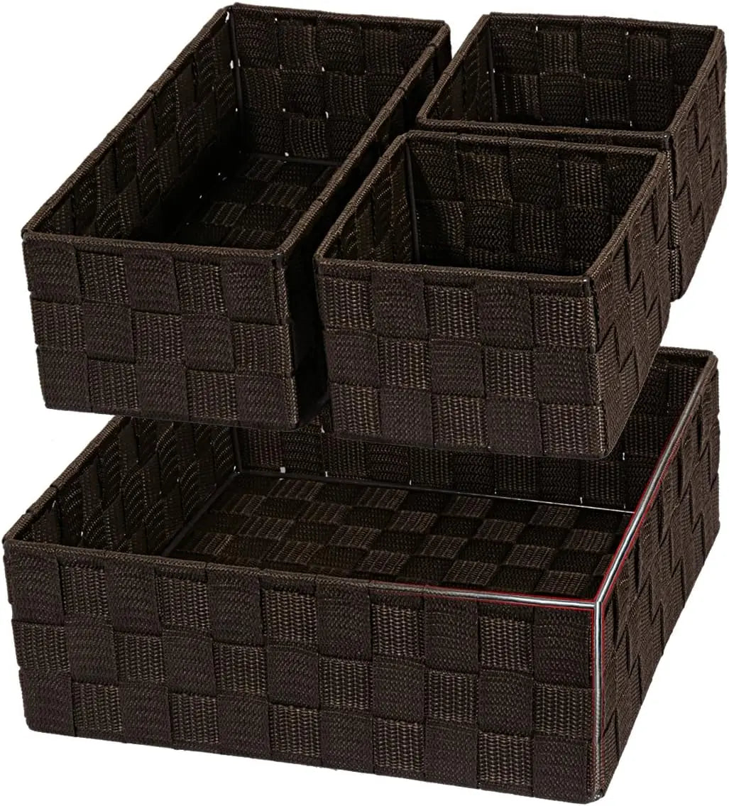 Woven Storage Basket Organizer Cube Box For Closets And Shelves