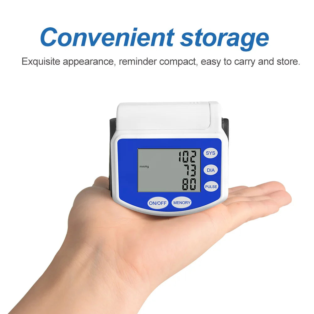 Rechargeable Wrist Blood Pressure Monitor With LED Display Home Use
