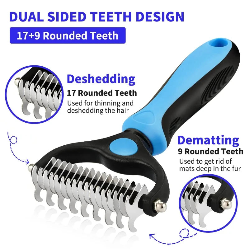 Pet Deshedding Brush For Dogs And Cats Cleaning Grooming Tool