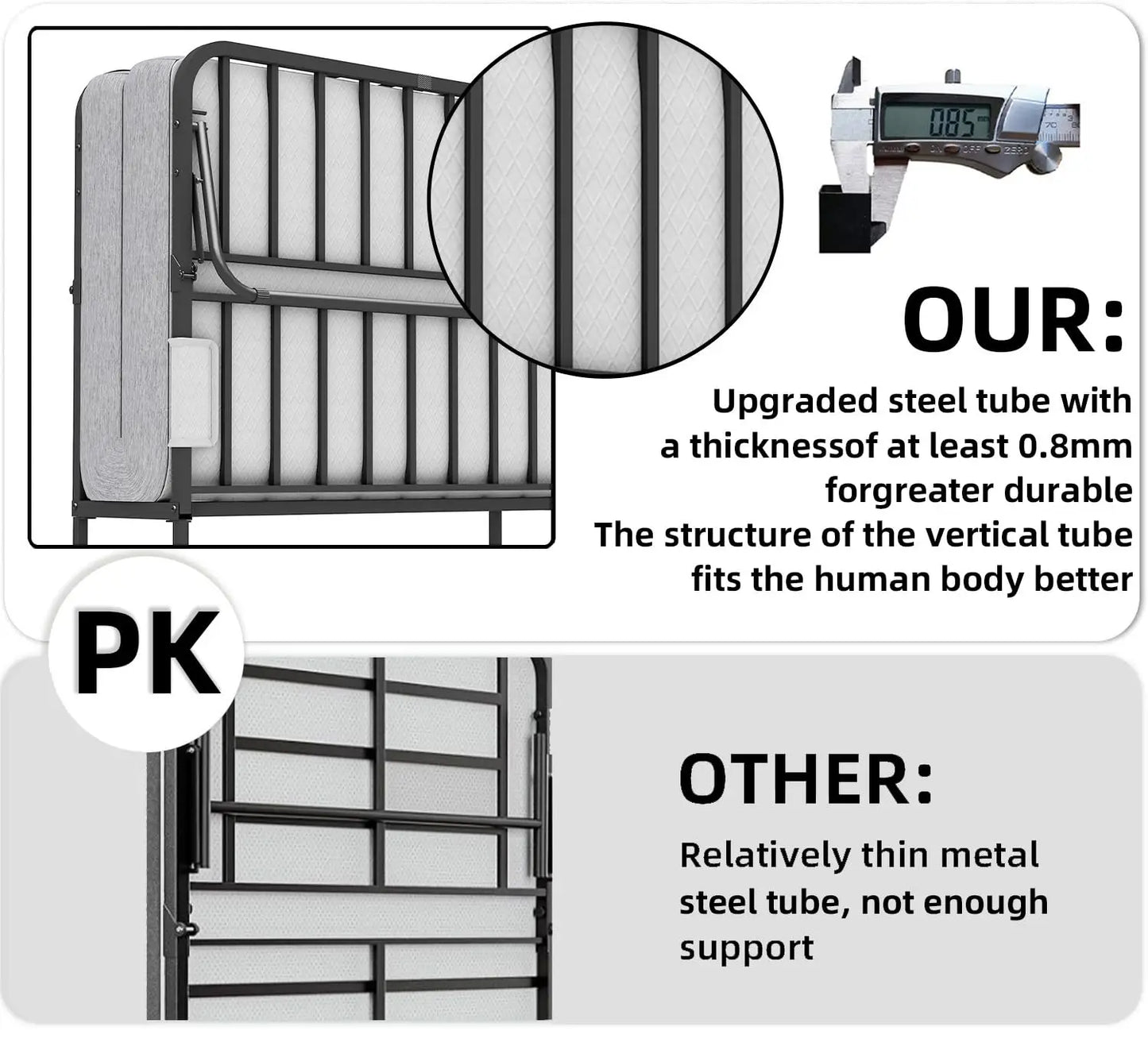 Folding Bed With Mattress Rollaway For Home Hospital Living Room