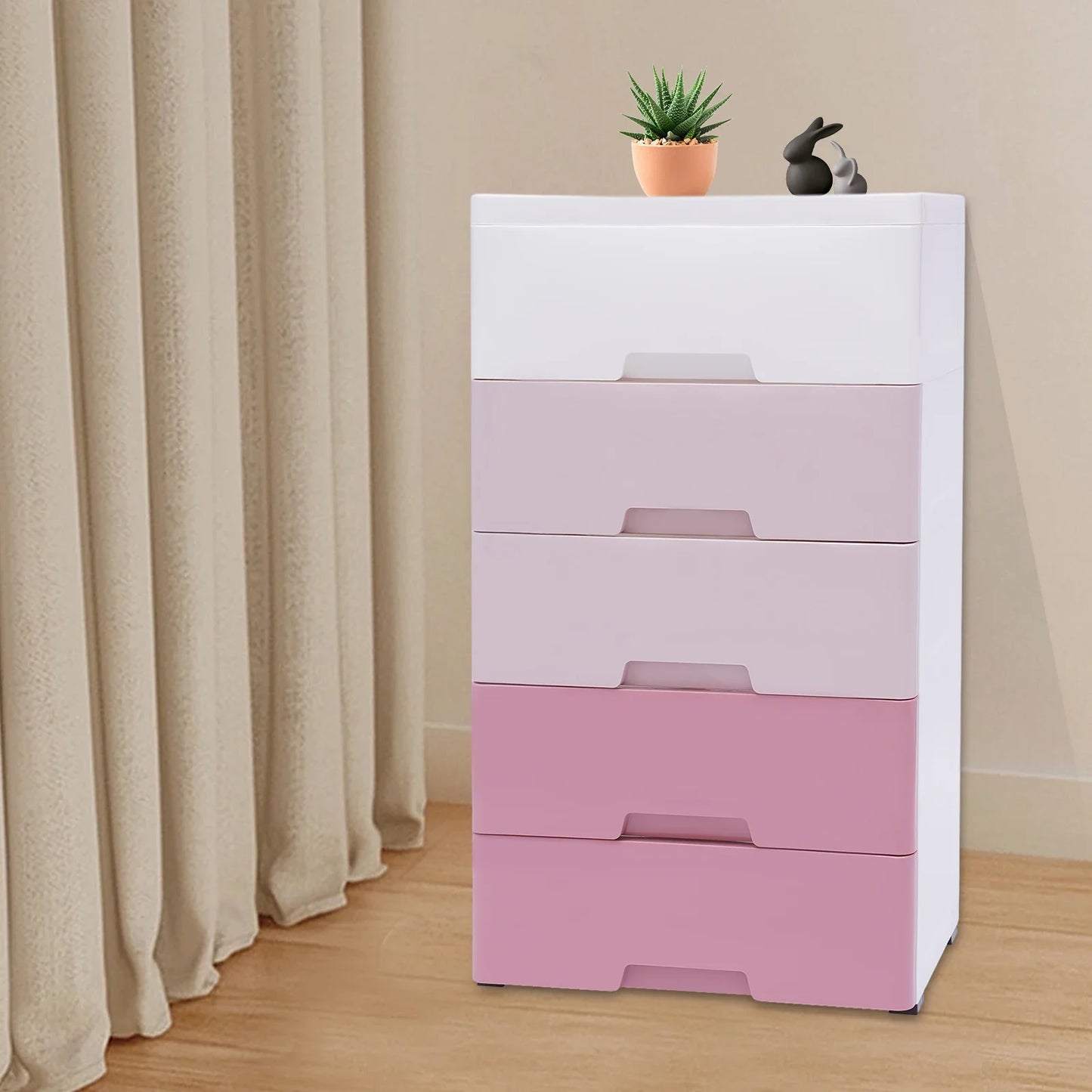 Kids Room Storage Cabinet With 5 Drawers For Toy Organization