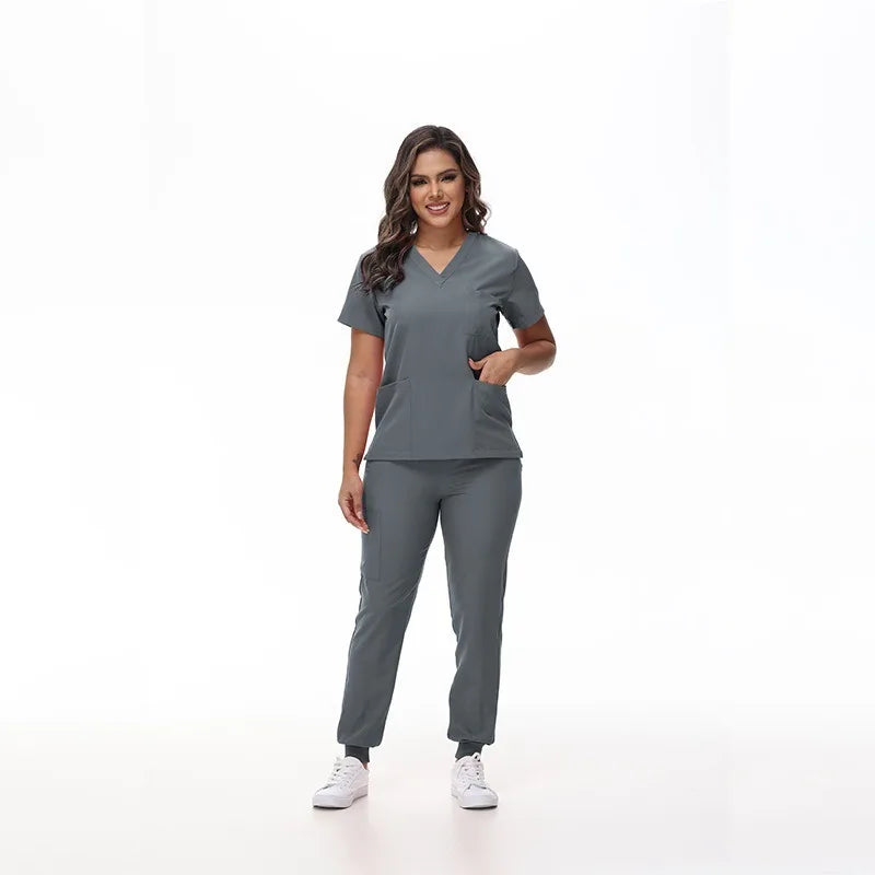 BAISITIMPLE Stretchy Medical Scrubs Uniform for Doctors and Nurses
