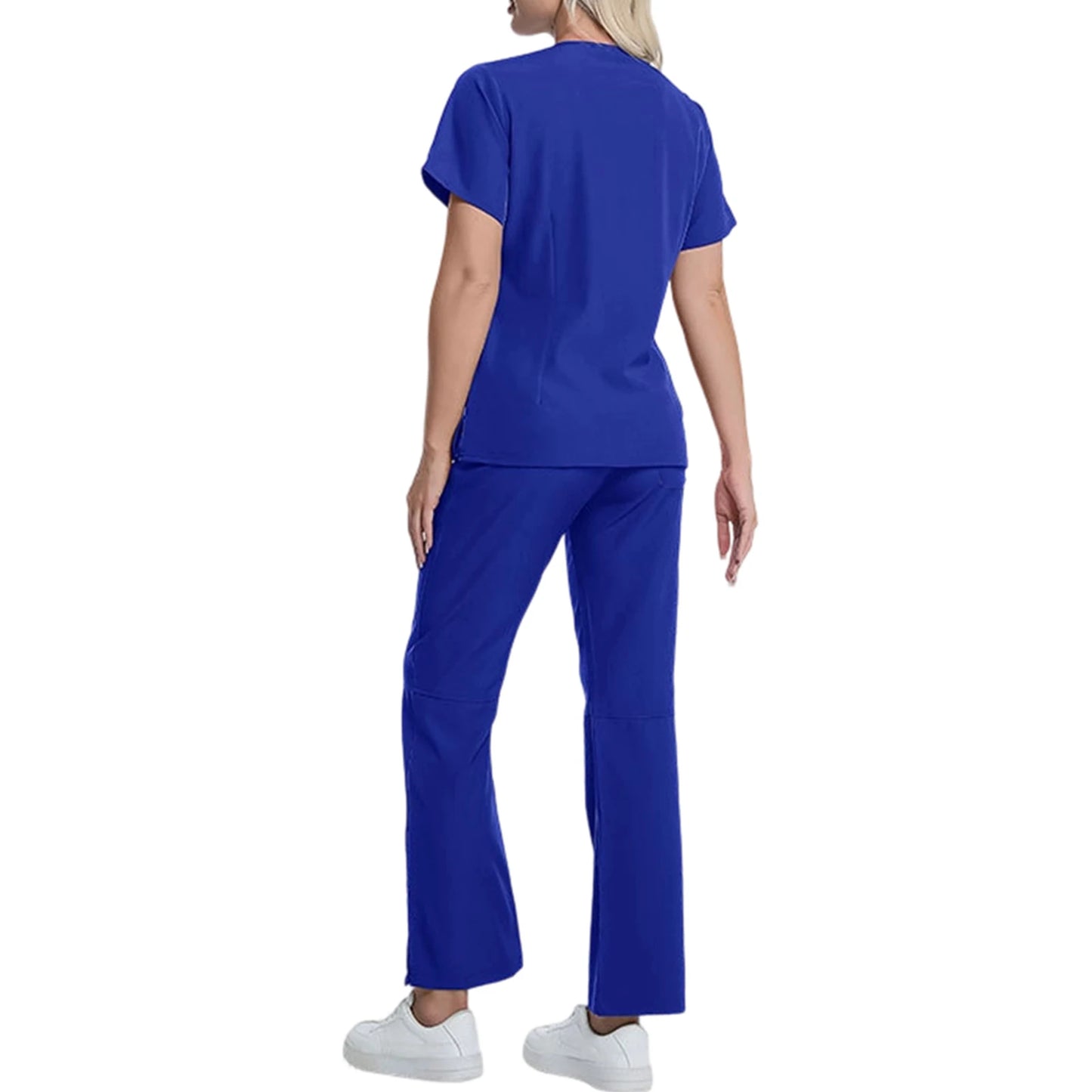 Nurse Scrub Set V Neck Short Sleeve Pocket Medical Uniform