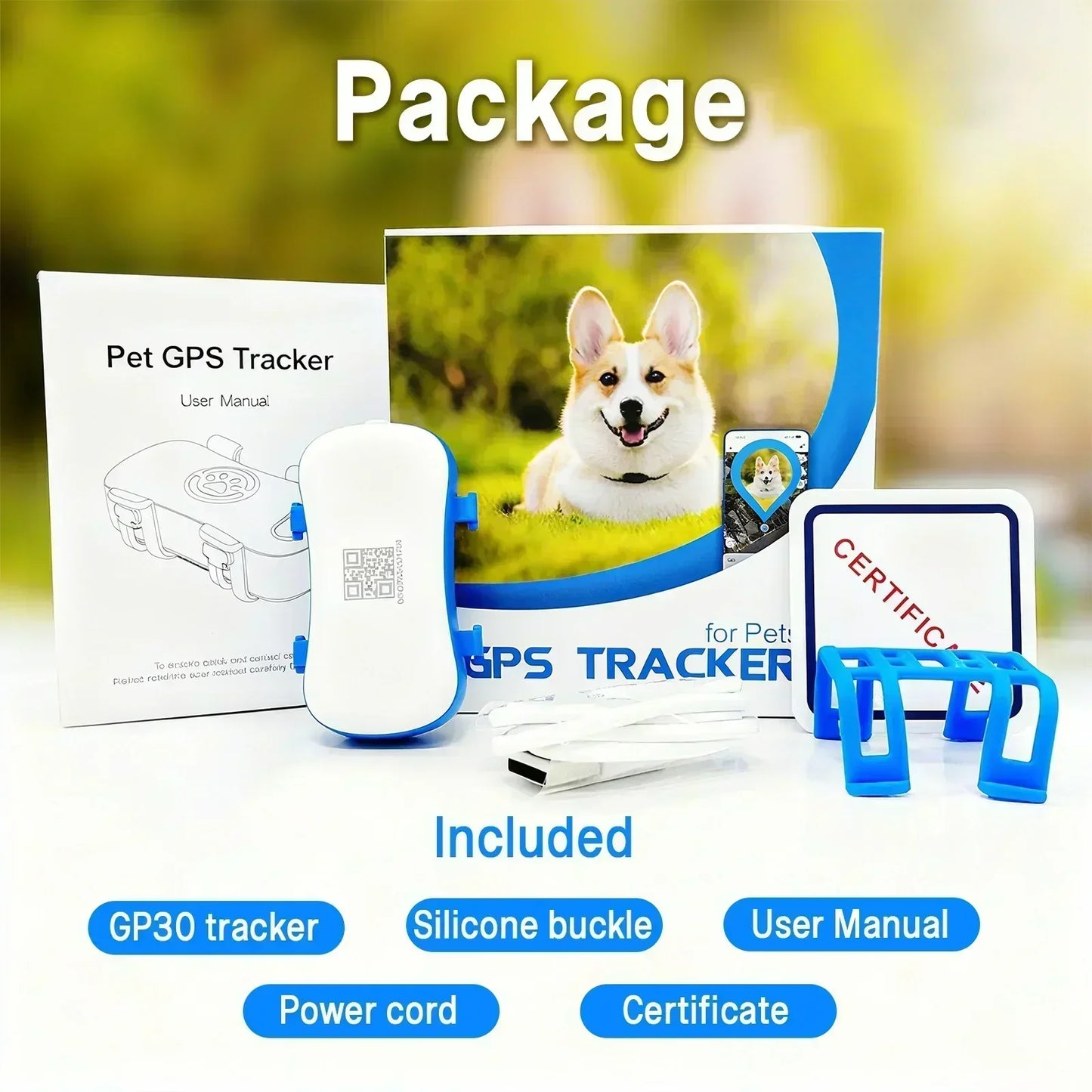 WANWAYTECH GPS Pet Tracker 4G Built-In SIM for Dogs Cats