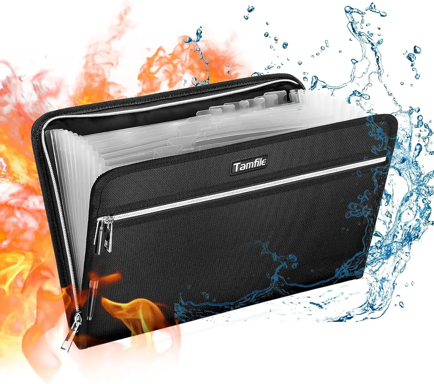Fireproof Organizer With Handles 13 Compartment Clear Expanding File
