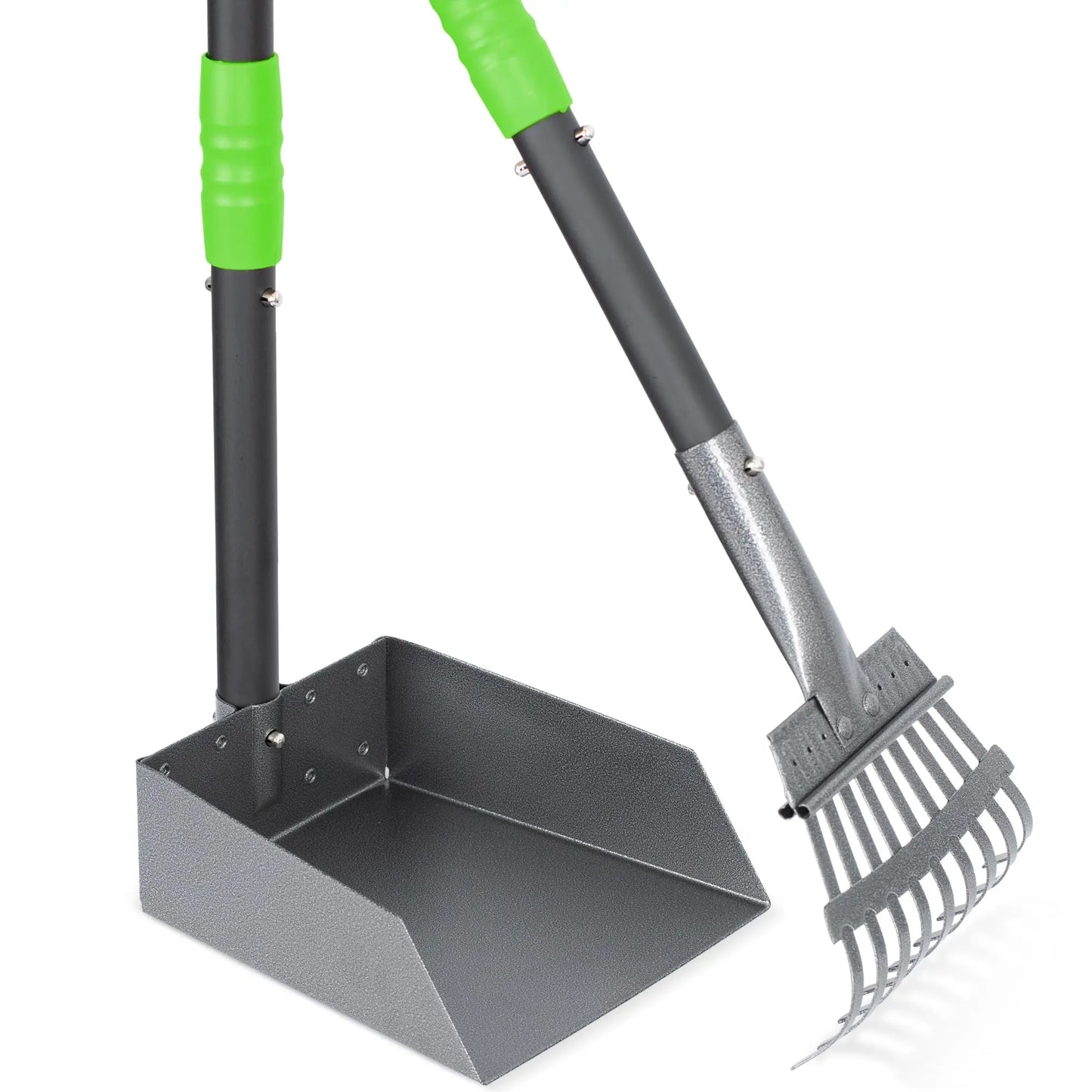 Dog Pooper Scooper Set With Long Adjustable Stainless Handles