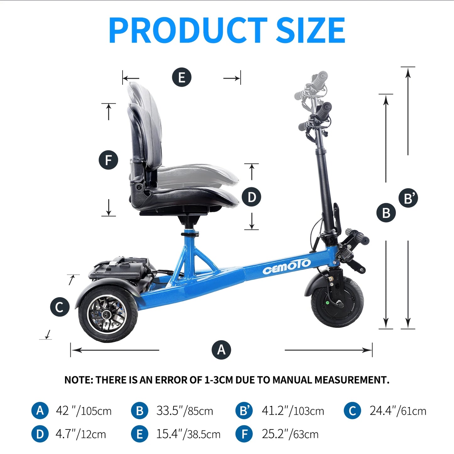 Three Wheel Aluminum Foldable Scooter With Lithium Battery For Elderly