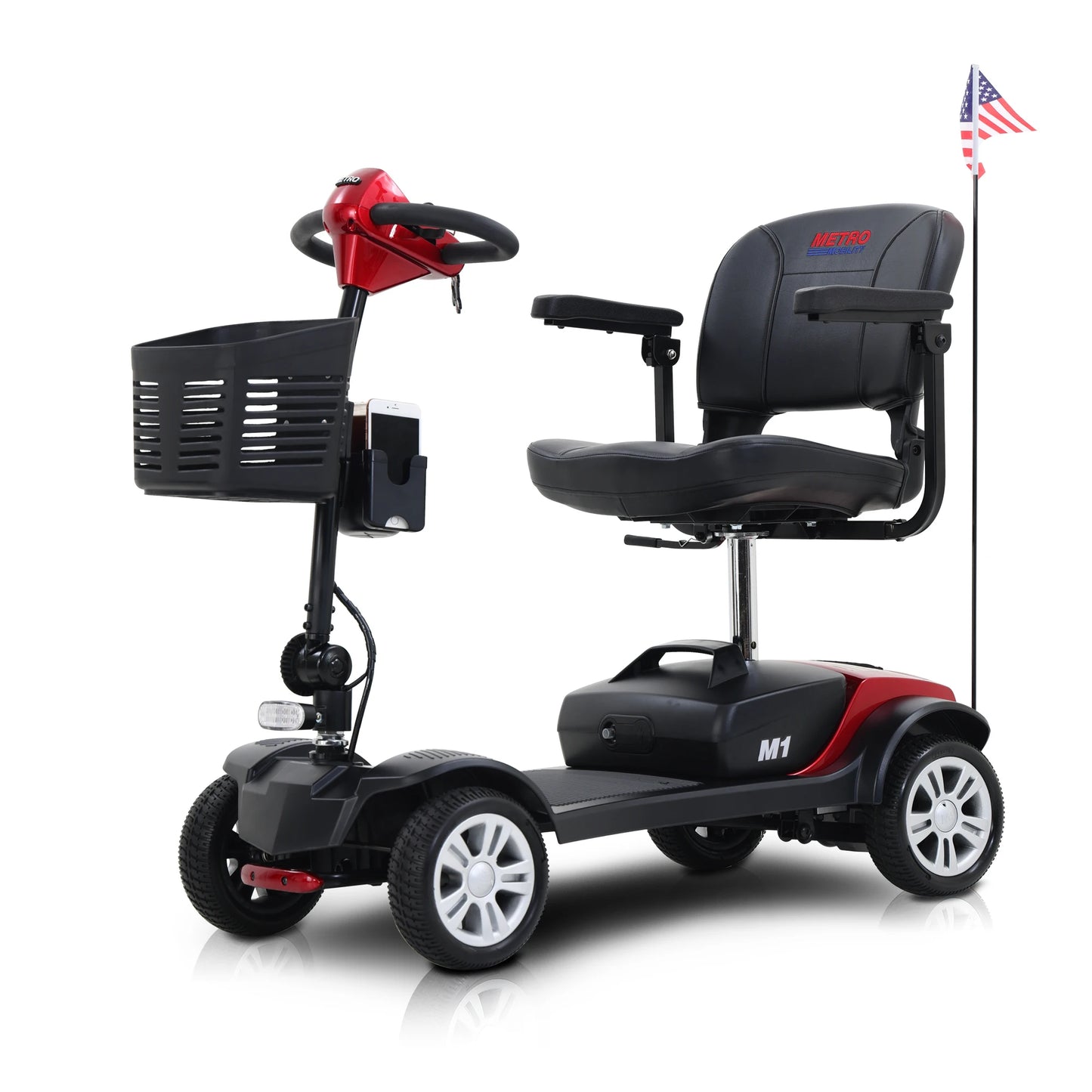 Compact 4-Wheel Mobility Scooter With LED Lights And Solid Tyres