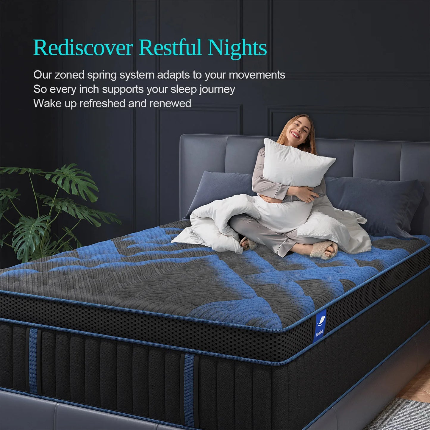 Sweetlove Hybrid Memory Foam Mattress In A Box Euro Top Back Lumbar Support