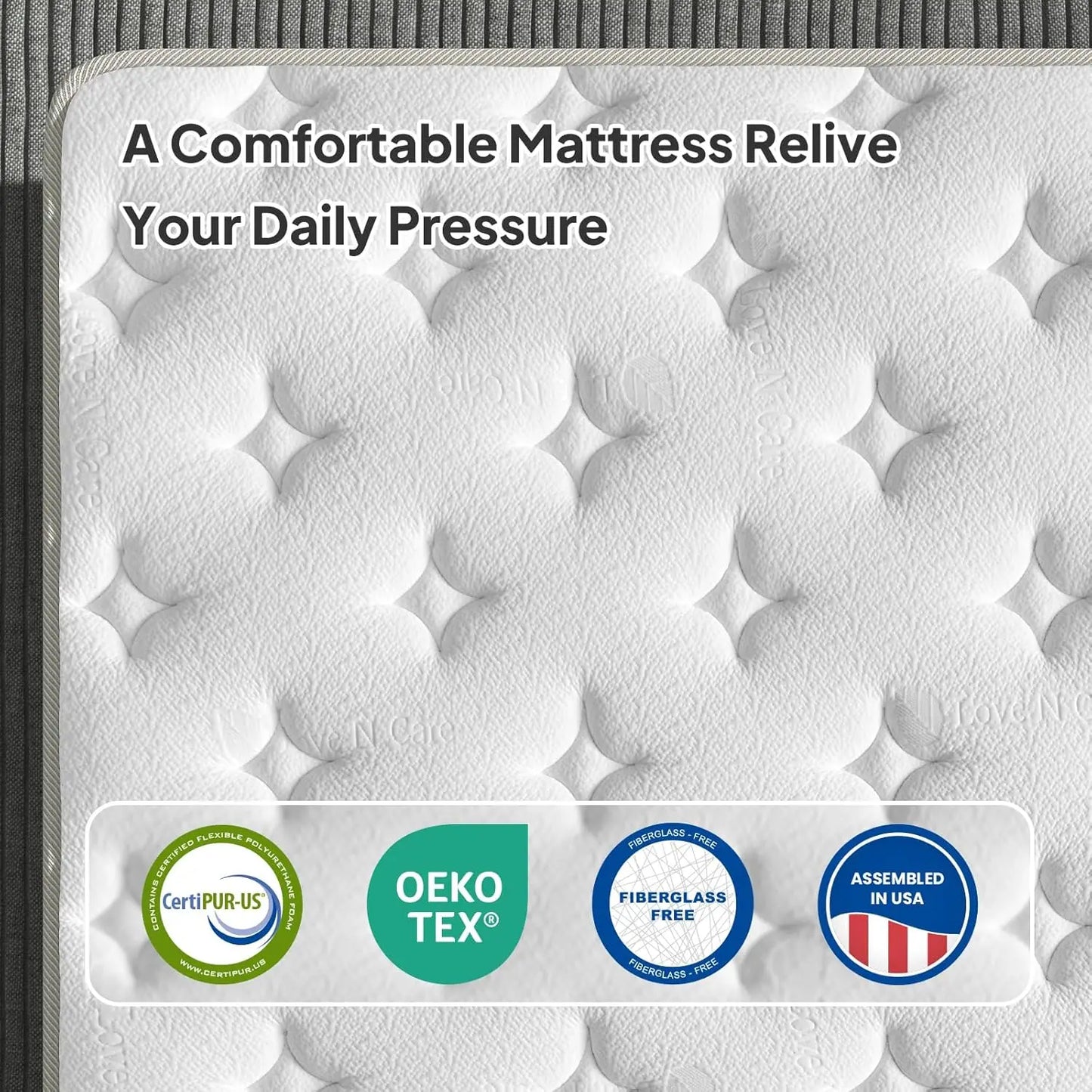 BedStory Luxury Hybrid Mattress Gel Memory Foam With Pocket Springs