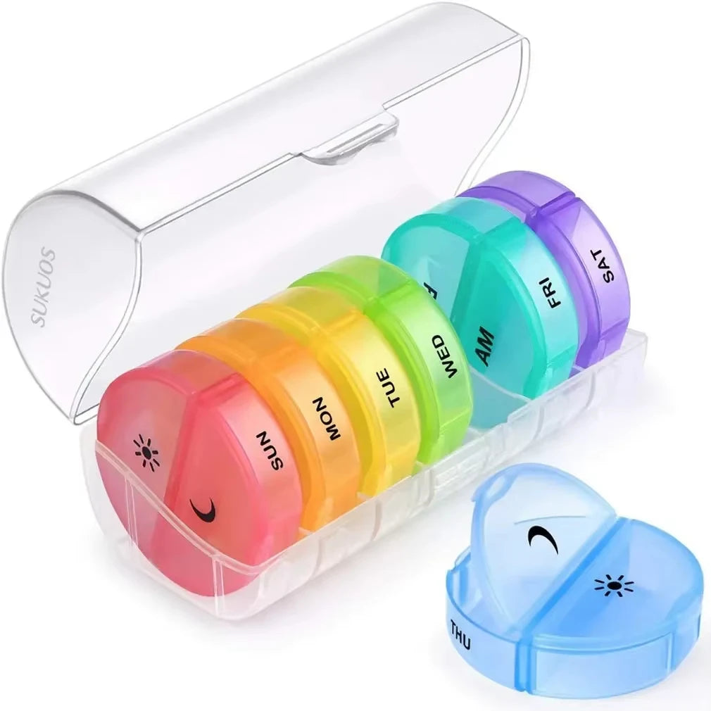 Weekly Pill Organizer 7-Day Box Portable Dispenser