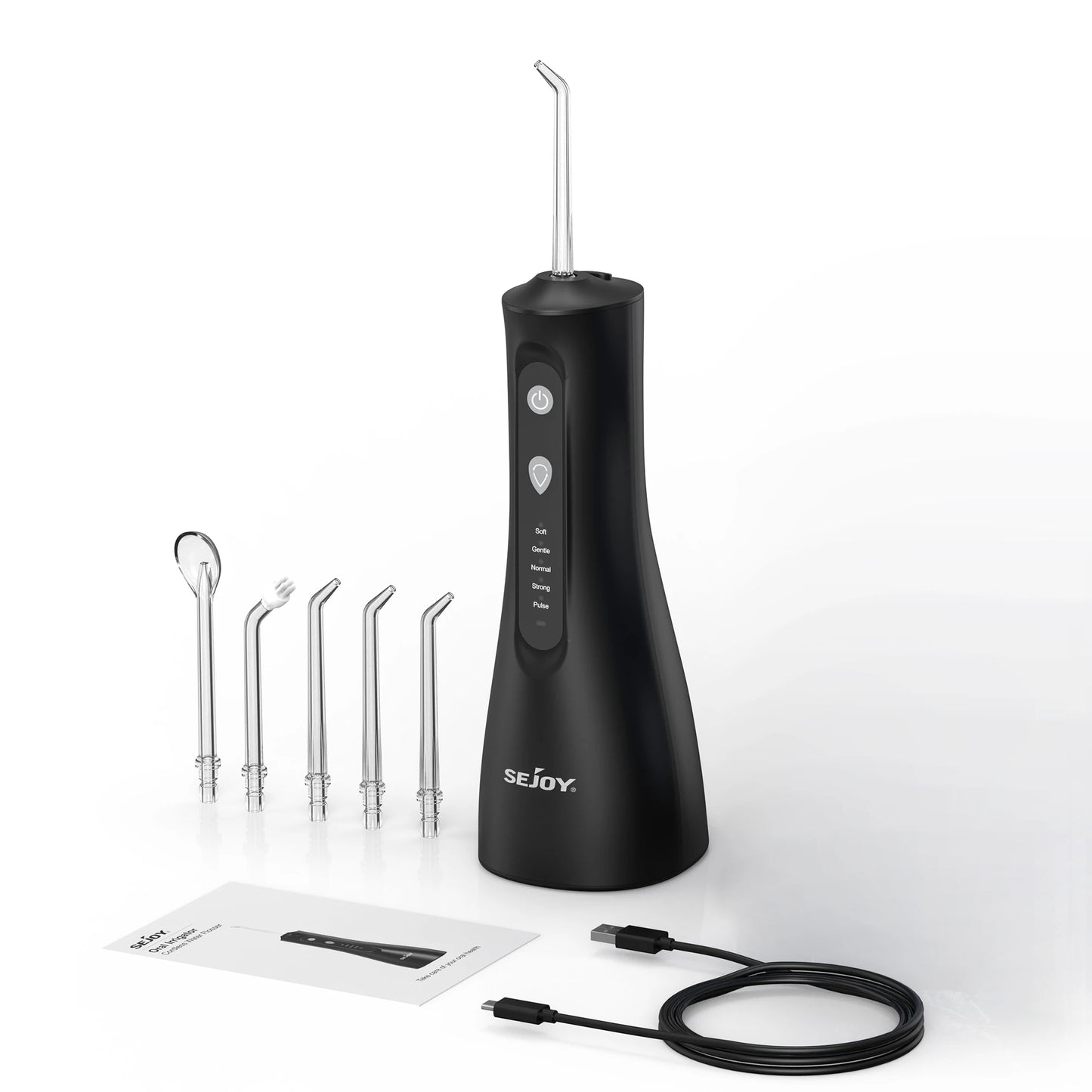 Sejoy Portable Electric Water Flosser Irrigator For Home Travel With 5 Jet Tips