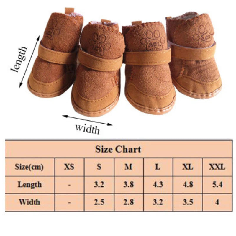 NONECN Pet Dog Shoes 4 Pack Thick Warm Boots
