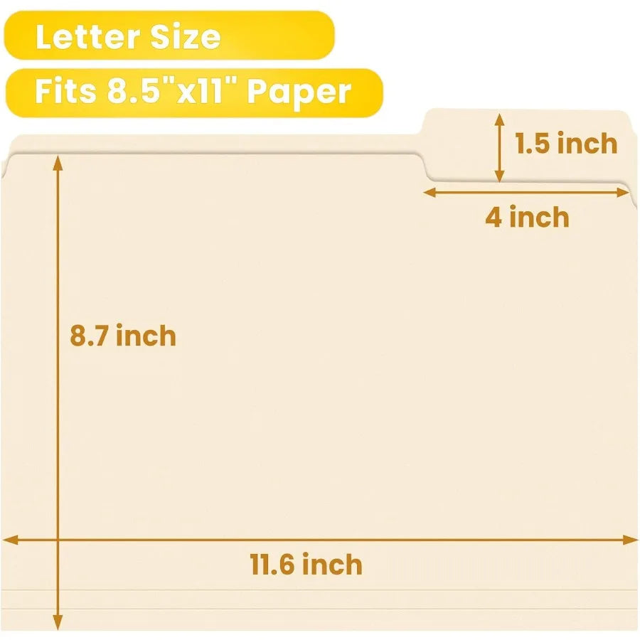 Manilla Folders One Third Cut Tabs 250 Per Box Durable