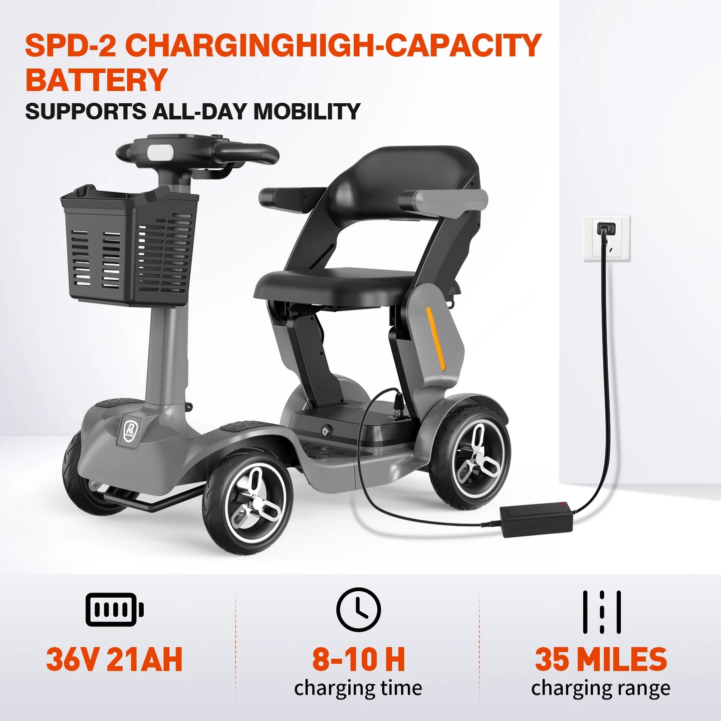 Foldable Mobility Scooter All Terrain Lightweight for Seniors and Travel
