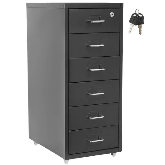 Bymaocar 6 Drawer Vertical File Cabinet With Lock And Wheels