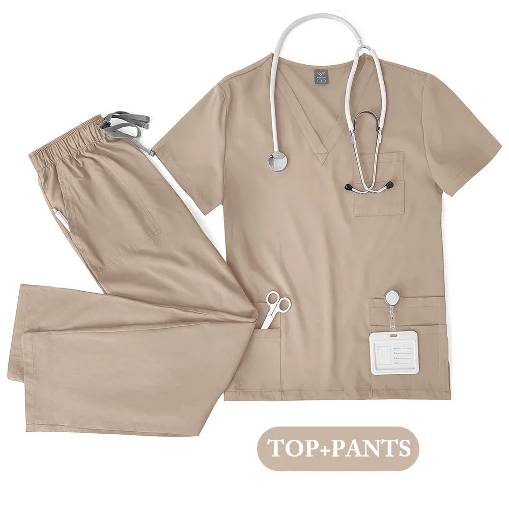 NONECN Unisex Scrubs Set Medical Uniform for Nurses and Doctors